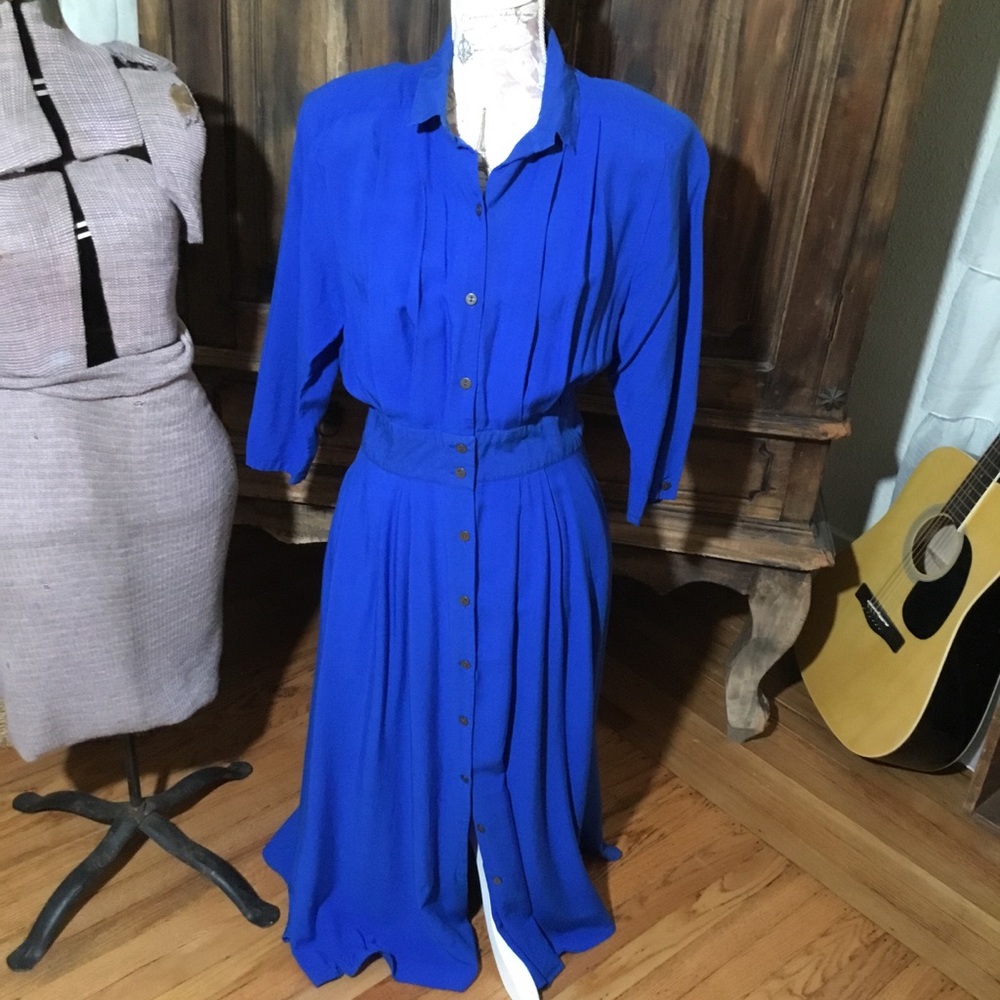 Pretty Royal Blue Vintage Dress